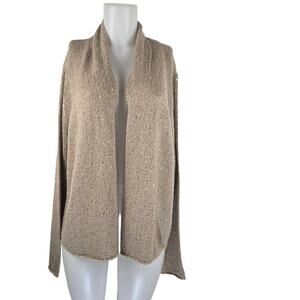 J. Jill Champagne Sequenced Long Sleeve Open Cardigan Women's XL NWT MSRP $99